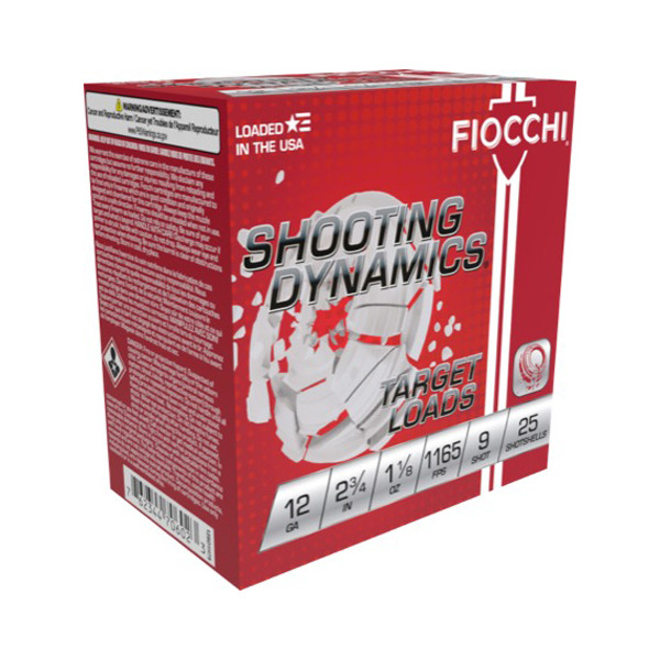 FIOCCHI AMMO 12ga 2.75" 1-1/8 1165fps #9 250/cs