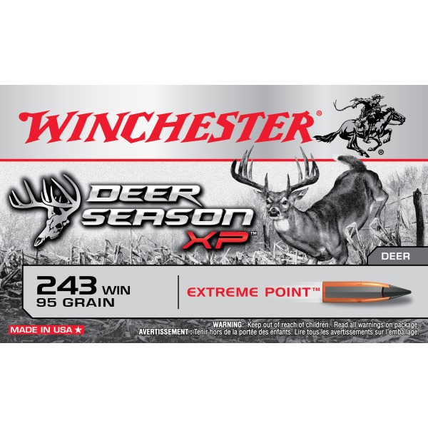 WINCHESTER AMMO 243 WINCHESTER DEER- SEASON 95gr EP 20/b 10/c