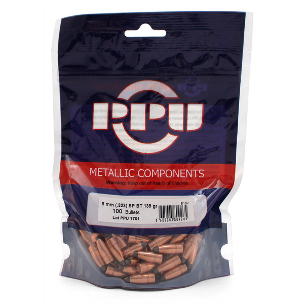 Prvi Partizan Bullet 8MM (.323) 139gr SP 100 per bag