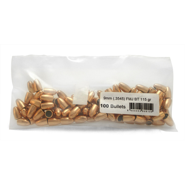Prvi Partizan Bullet 9MM (.3545) 115gr FMJ 100 per bag