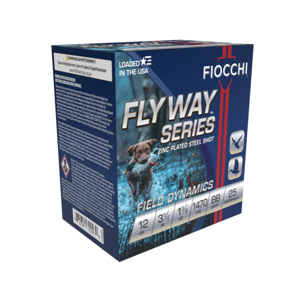 FIOCCHI AMMO 12ga 3.5" STEEL 1470fps 1-3/8 BB 25b 10c