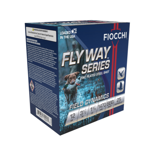 FIOCCHI AMMO 12ga 3.5" STEEL 1470fps 1-3/8 BBB 25b 10c