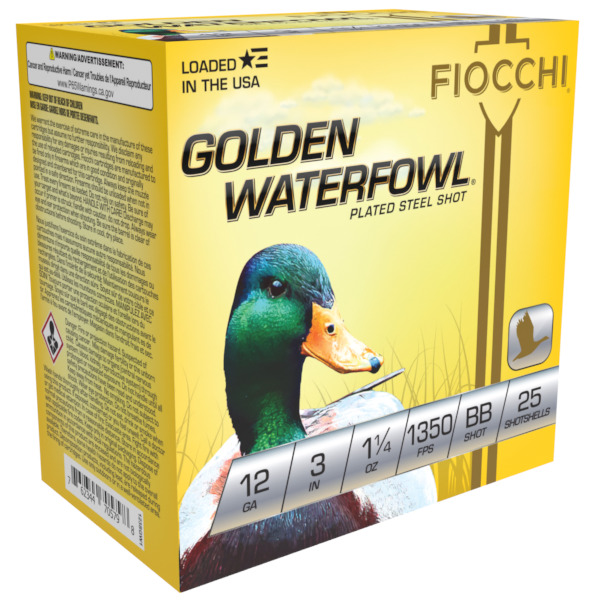 FIOCCHI AMMO 12ga 3" GW-STEEL 1350fps 1.25 #BB 25b 10c
