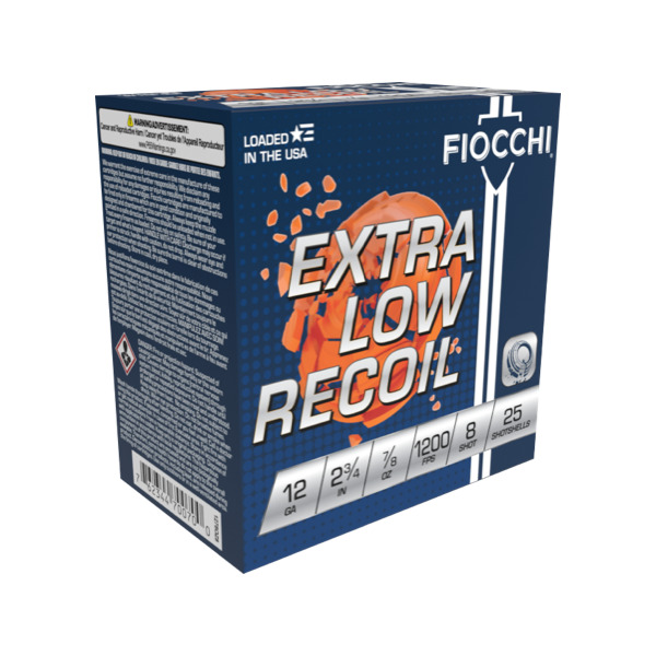 FIOCCHI AMMO 12ga LITEd 7/8oz 1200fps #8 250/cs
