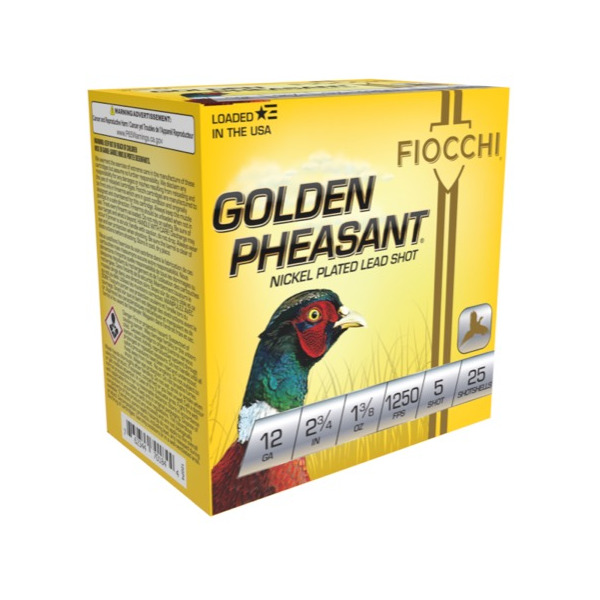 FIOCCHI AMMO 12ga 2.75" NICKEL 1250fps 1-3/8 #5 25b 10c