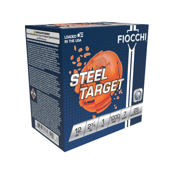 FIOCCHI AMMO 12ga 2.75" STEEL 1200fps 1oz #7 25/b 10/c