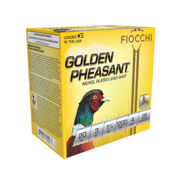 FIOCCHI AMMO 20ga 3" GP-NICKEL 1200fps 1.25oz #4 25b 10c