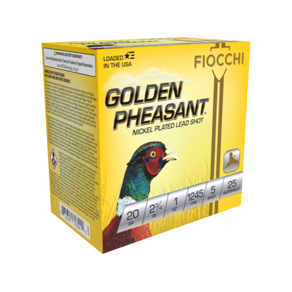 FIOCCHI AMMO 20ga 2.75" NICKEL 1245fps 1oz #5 25/b 10/c