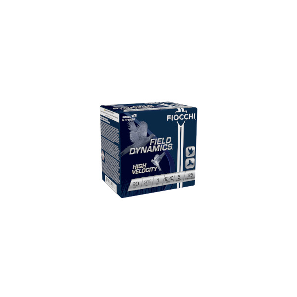 FIOCCHI AMMO 20ga 2.75" HI-VEL 1220fps 1oz #5 25/b 10/c