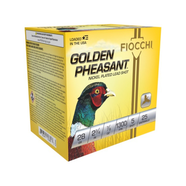 FIOCCHI AMMO 28ga 2.75" NICKEL 1300fps 7/8oz #5 25b 10c