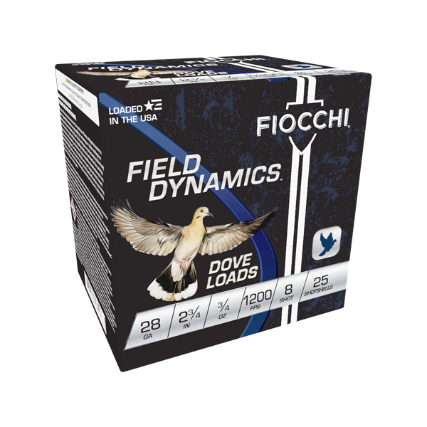 FIOCCHI AMMO 28ga 2.75" FIELD 1200fps 3/4oz #8 25b 10c