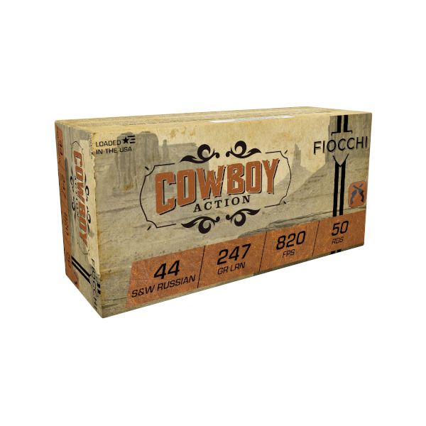 FIOCCHI AMMO 44 S&W 247gr LRN COWBOY 820fps 50/bx 20/cs