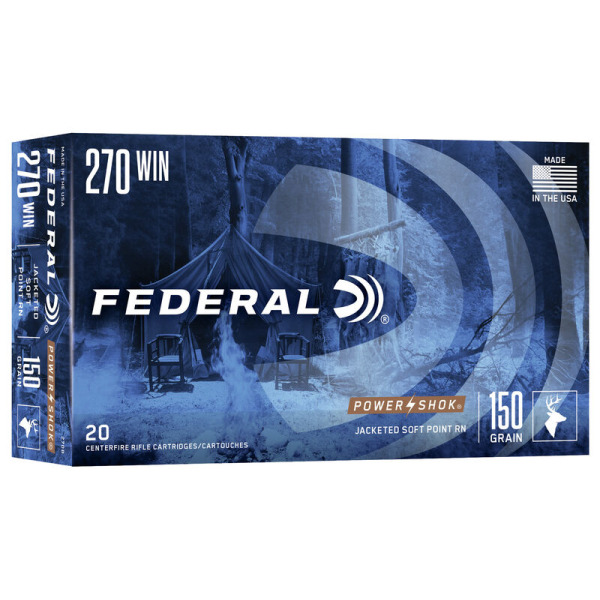 FEDERAL AMMO 270 WINCHESTER 150gr SP -RN (P/S) 20/bx 10/cs