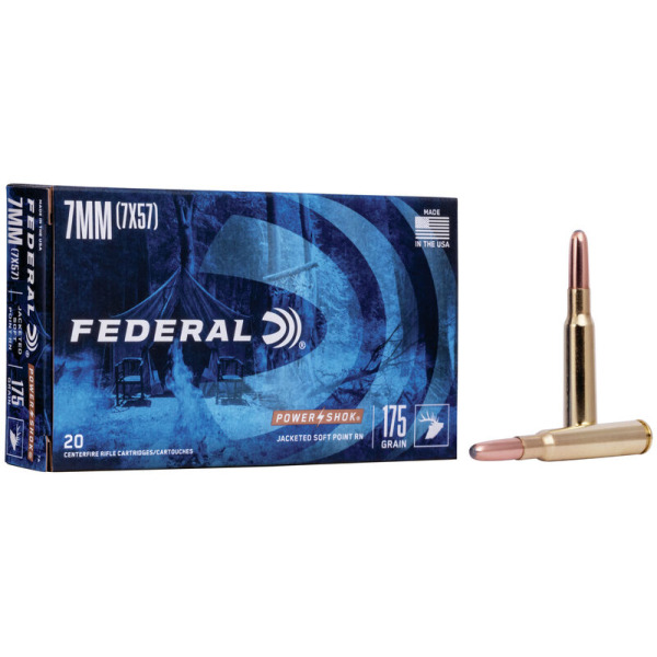 FEDERAL AMMO 7x57 MAUSER 175g SP-RN (P/S) 20/bx 10/cs