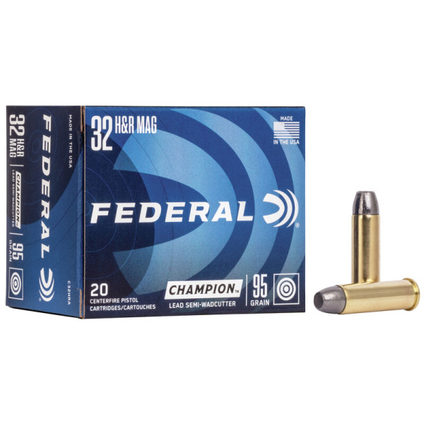 FEDERAL AMMO 32 H&R MAG 95gr LEAD-SWC 20/bx 25/cs