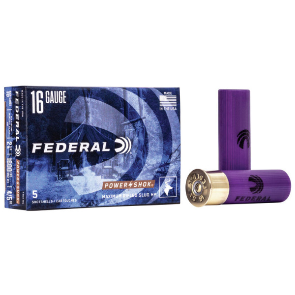 FEDERAL SLUG 16ga 2.75" MAXd 4/5oz HP-RIFLED 5/b 50/c