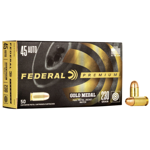 FEDERAL AMMO 45 ACP 230gr FMJ (G/M) MATCH 50/bx 20/cs