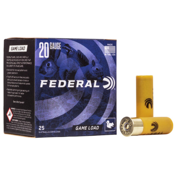 FEDERAL AMMO 20ga 2.75" 2.5d 7/8oz #6 25/bx 10/cs