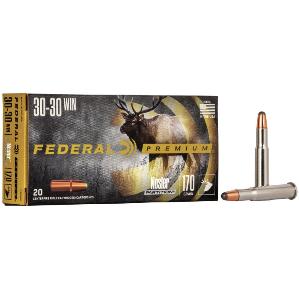 FEDERAL AMMO 30-30 WINCHESTER 170gr NOSLER-PART (V/S) 20/bx 10/c