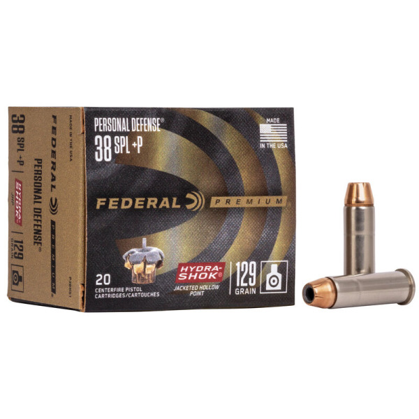 FEDERAL AMMO 38 SPL+P 129gr JHP HYDRA-SHOK 20/b 25/c
