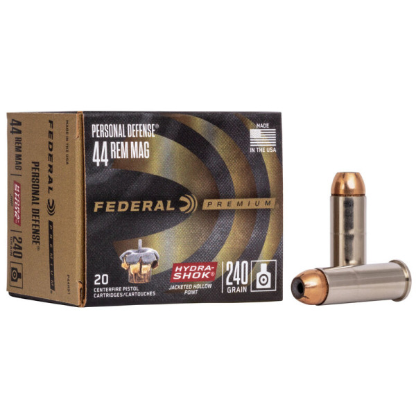 FEDERAL AMMO 44 MAG 240gr JHP HYDRA-SHOK 20/bx 25/cs