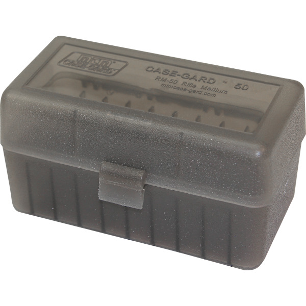 MTM RIFLE FLIP-TOP 50rd 22250-308/CLR-SMOKE 24/CS