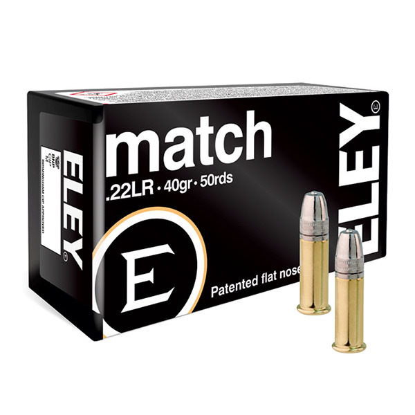 ELEY AMMO 22LR 40gr LDFN MATCH EPS RIFLE 50b 100c