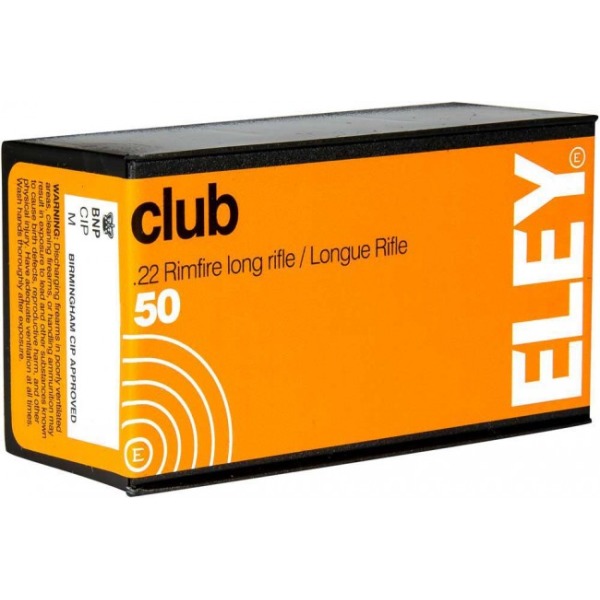 ELEY AMMO 22LR 40gr LDRN CLUB RIFLE 50/bx 100/cs