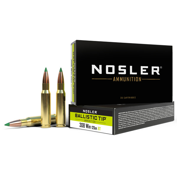 NOSLER AMMO 308 WINCHESTER 125gr BallisticTip 20/bx 10/cs