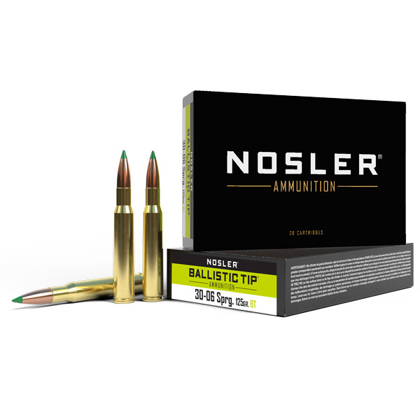 NOSLER AMMO 30-06 125gr BallisticTip 20/bx 10/cs