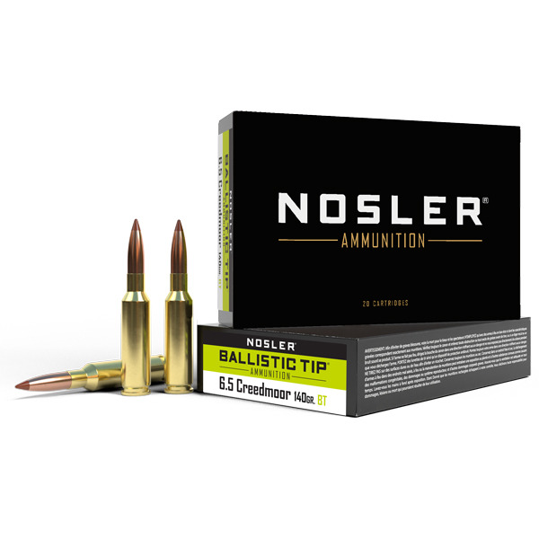 NOSLER AMMO 6.5 CREEDMOOR 140gr BT 20/bx 10/cs