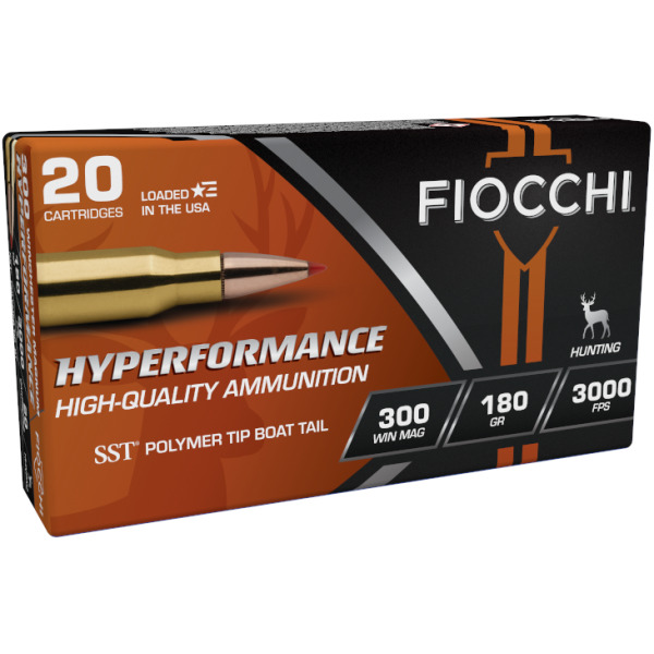 FIOCCHI AMMO 300 WINCHESTER MAG 180gr HORNADY SST 20/bx 10/cs