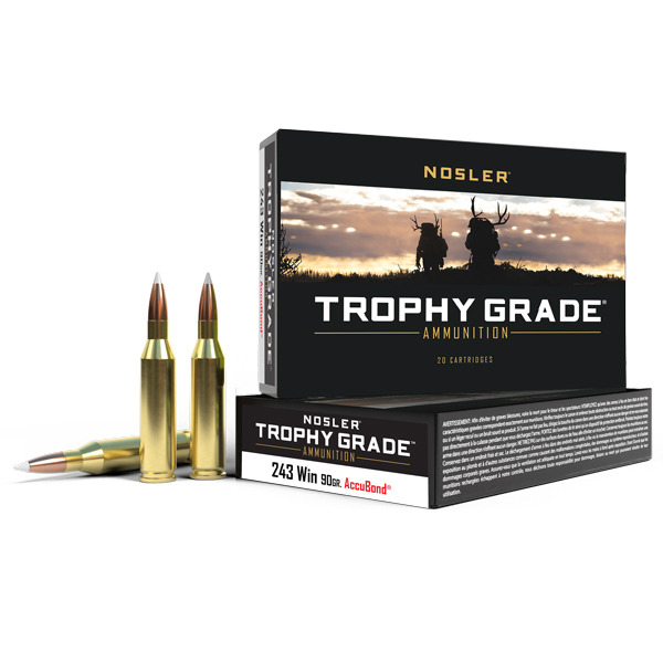 NOSLER AMMO 243 WINCHESTER 90gr AccuBond 20/bx 10/cs