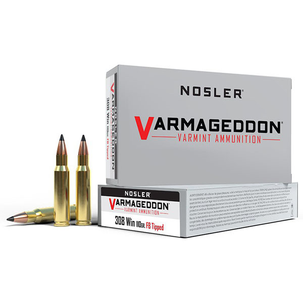 NOSLER AMMO 308 WINCHESTER 110gr FB TIPPED VARM. 20/b 10/c