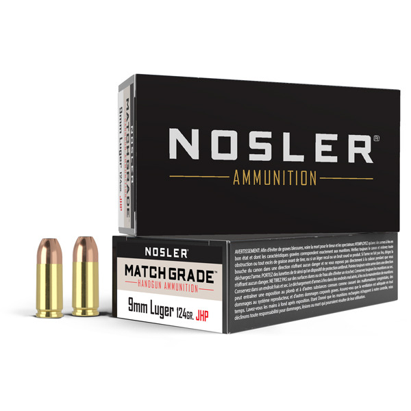 NOSLER AMMO 9MM 124gr JHP MATCH 50/box 10/cs