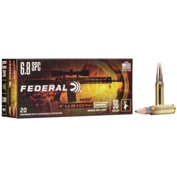 FEDERAL AMMO 6.8 SPC 90gr FUSION MSR 20/bx 10/cs