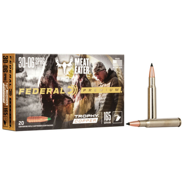 FEDERAL AMMO 30-06 SPR. 165gr TROPHY COPPER 20/bx 10/cs