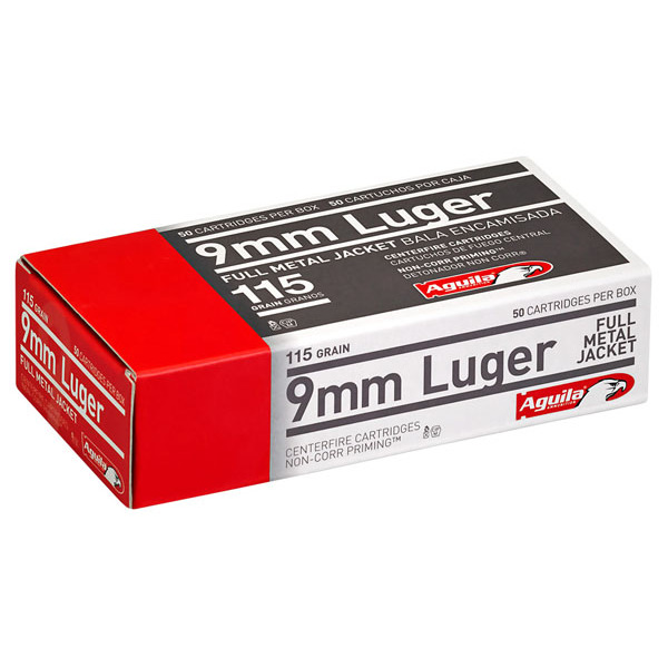 AGUILA AMMO 9MM 115gr FMJ 50/bx 20/cs