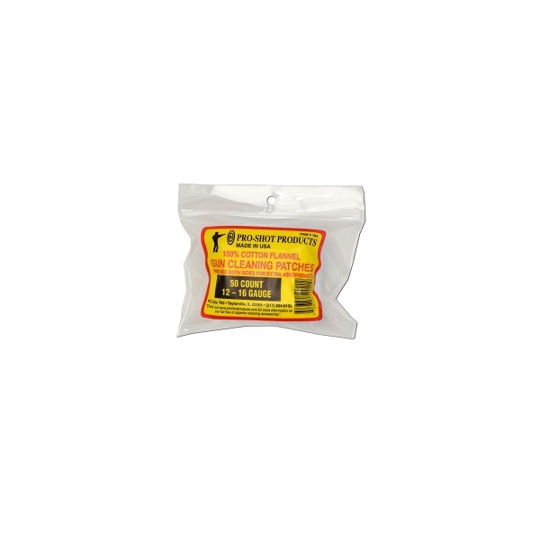 PRO SHOT 45c/16-12ga PATCHES 3" SQR 50/PKG