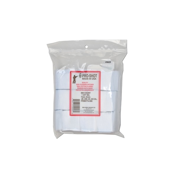 PRO SHOT 7MM-38c PATCHES 1.75" SQR 500/PKG 12/CS