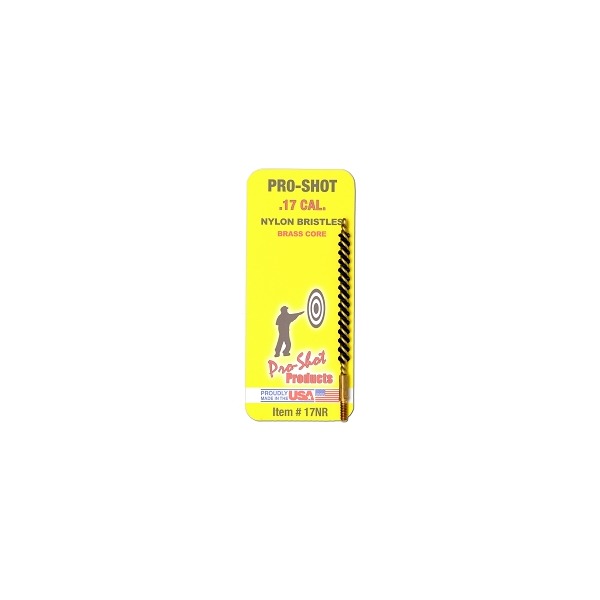 PRO SHOT 17c RIFLE BRUSH NYLON/BRASS CORE 12/CS