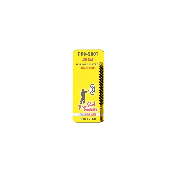 PRO SHOT 20c RIFLE BRUSH NYLON/BRASS CORE 12/CS