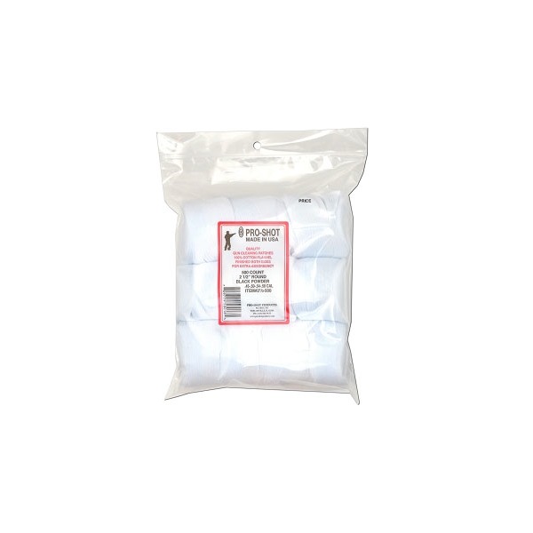 PRO SHOT 45-58c PATCHES 2.5" RND BLK PWDR 500/PKG