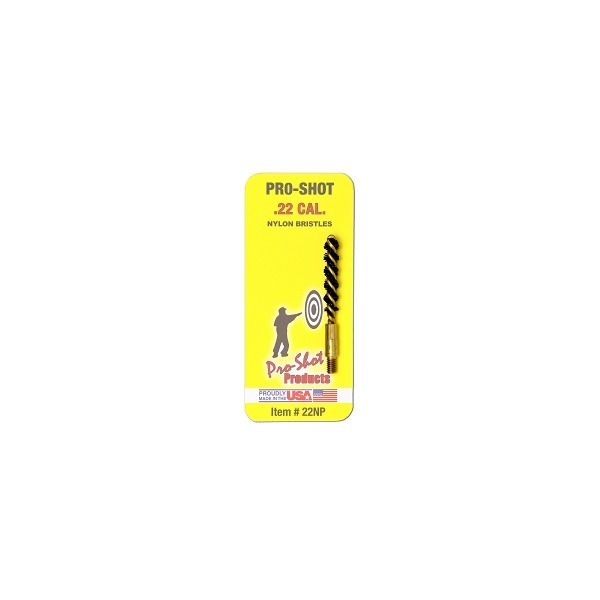 PRO SHOT 22c PISTOL BRUSH NYLON/BRASS CORE 12/CS