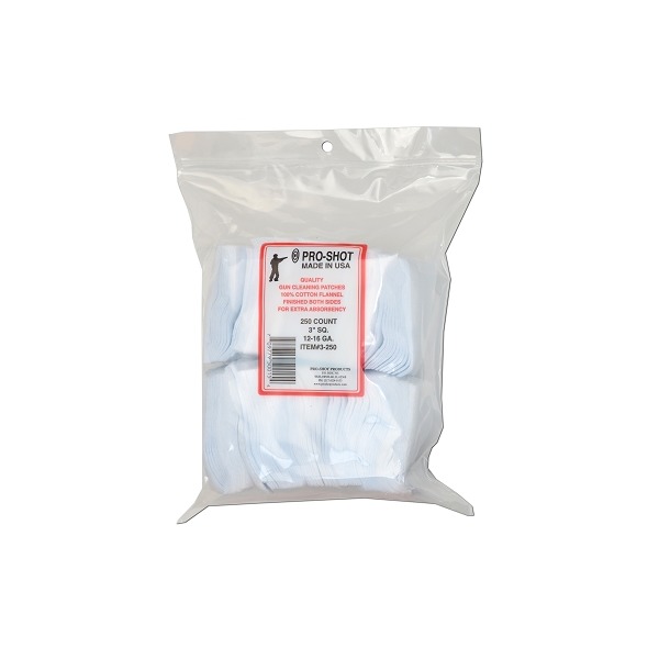 PRO SHOT 45c/16-12ga PATCHES 3" SQR 250/PKG