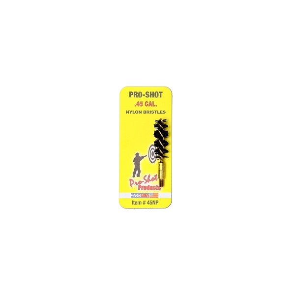 PRO SHOT 45c PISTOL BRUSH NYLON/BRASS CORE 12/CS