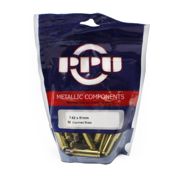 Prvi Partizan Brass 7.62x51 NATO Unprimed Bag of 50