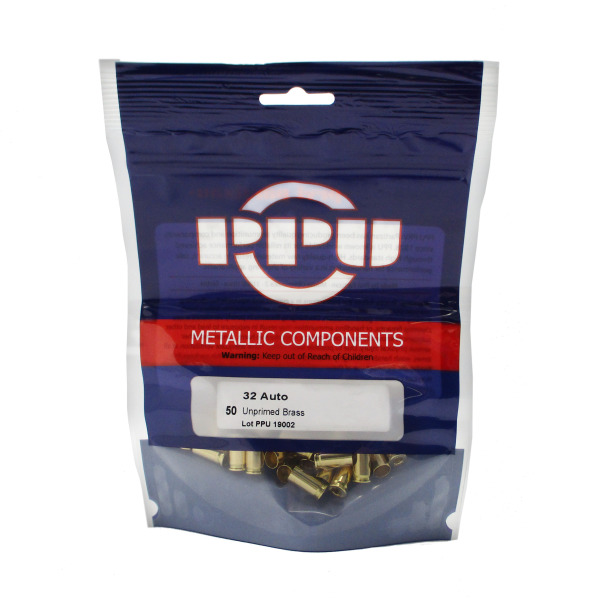 Prvi Partizan Brass 32 ACP Unprimed Bag of 50