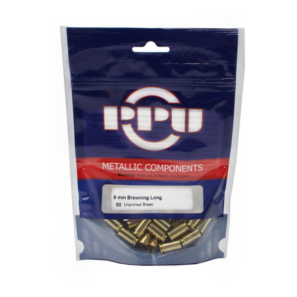 Prvi Partizan Brass 9mm Browning Long Unprimed Bag of 50