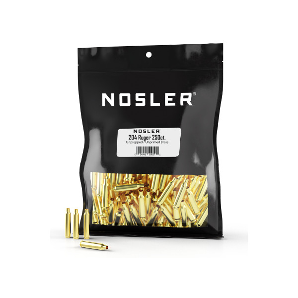 NOSLER BRASS 204 RUGER UNPRIMED BULK 250/BAG